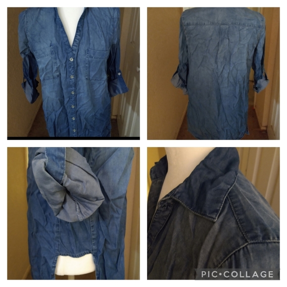 New York & Company Tops - New York & Company Denim long sleeve shirt (SUPER SOFT)